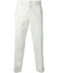 Pantalon de costume en lin blanc Ann Demeulemeester