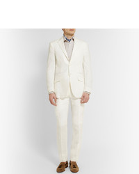 Pantalon de costume en lin blanc Richard James