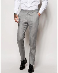 Pantalon de costume en lin gris Asos