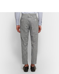 Pantalon de costume en lin gris Thom Browne