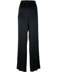 Pantalon de costume en soie noir Alberta Ferretti