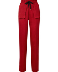Pantalon de costume en soie rouge