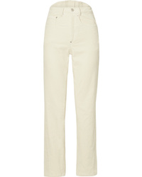 Pantalon de costume en velours côtelé blanc