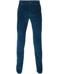 Pantalon de costume en velours côtelé bleu marine Maison Margiela