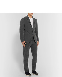 Pantalon de costume en velours côtelé gris foncé Boglioli