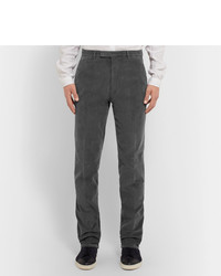 Pantalon de costume en velours côtelé gris foncé Boglioli