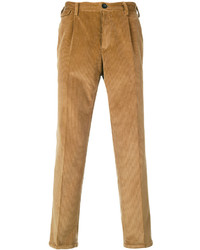 Pantalon de costume en velours côtelé marron Pt01