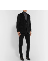 Pantalon de costume en velours côtelé noir Canali