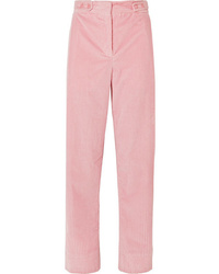 Pantalon de costume en velours côtelé rose