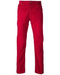 Pantalon de costume en velours côtelé rouge