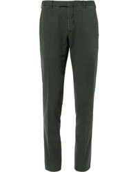 Pantalon de costume en velours côtelé vert foncé Boglioli