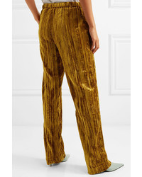 Pantalon de costume en velours doré Stine Goya