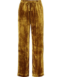 Pantalon de costume en velours doré Stine Goya