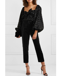 Pantalon de costume en velours noir Dolce & Gabbana