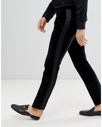 Pantalon de costume en velours noir Twisted Tailor