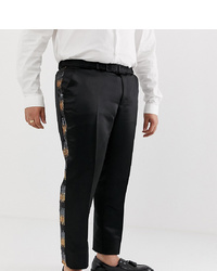 Pantalon de costume imprimé noir ASOS Edition