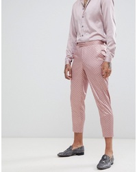 Pantalon de costume imprimé rose
