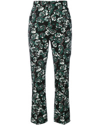 Pantalon de costume imprimé vert foncé Marni