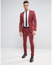 Pantalon de costume rouge Asos