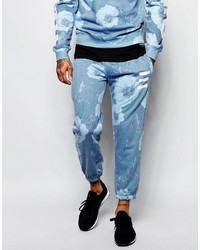 Pantalon de jogging à fleurs bleu clair