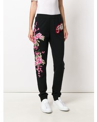 Pantalon de jogging à fleurs noir Philipp Plein