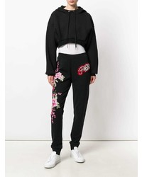 Pantalon de jogging à fleurs noir Philipp Plein