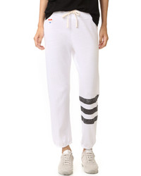 Pantalon de jogging à rayures horizontales blanc Sundry
