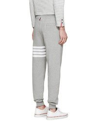 Pantalon de jogging à rayures horizontales gris Thom Browne