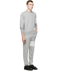 Pantalon de jogging à rayures horizontales gris Thom Browne