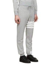 Pantalon de jogging à rayures horizontales gris Thom Browne