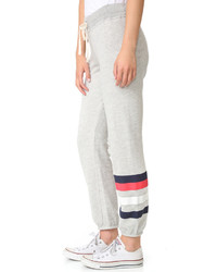 Pantalon de jogging à rayures horizontales gris Sundry