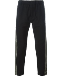 Pantalon de jogging à rayures horizontales noir Alexander McQueen