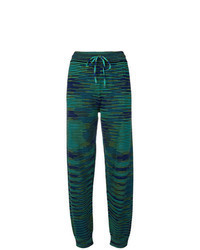 Pantalon de jogging à rayures horizontales vert foncé
