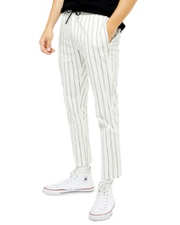 Pantalon de jogging à rayures verticales blanc