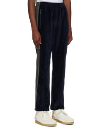 Pantalon de jogging à rayures verticales bleu marine Needles