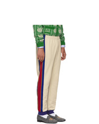 Pantalon de jogging à rayures verticales marron clair Gucci