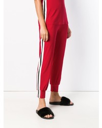 Pantalon de jogging à rayures verticales rouge Norma Kamali