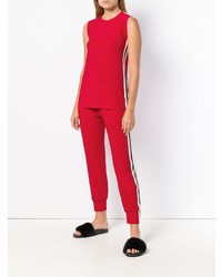Pantalon de jogging à rayures verticales rouge Norma Kamali
