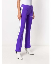 Pantalon de jogging à rayures verticales violet Palm Angels