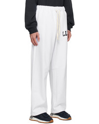 Pantalon de jogging brodé blanc Recto