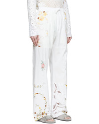 Pantalon de jogging brodé blanc Marine Serre