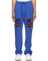 Pantalon de jogging brodé bleu