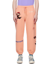 Pantalon de jogging brodé rose KidSuper