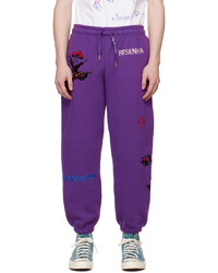 Pantalon de jogging brodé violet KidSuper