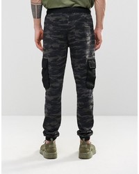 Pantalon de jogging camouflage bleu marine Asos