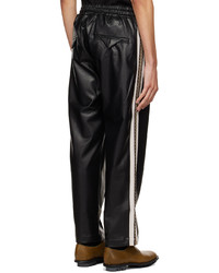 Pantalon de jogging en cuir brodé noir SASQUATCHfabrix.