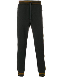 Pantalon de jogging en cuir gris foncé Dolce & Gabbana