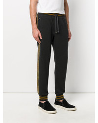 Pantalon de jogging en cuir gris foncé Dolce & Gabbana