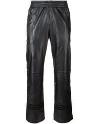 Pantalon de jogging en cuir noir adidas