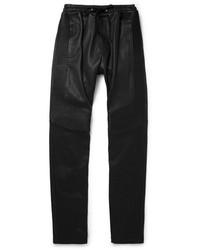 Pantalon de jogging en cuir noir Balmain